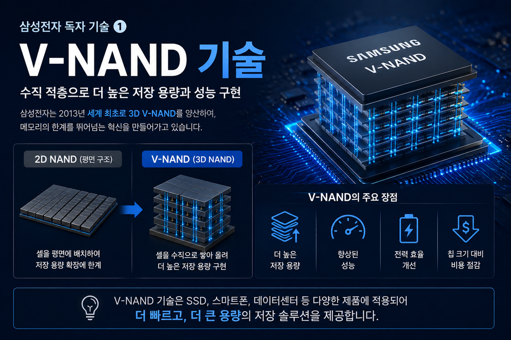 삼성전자 반도체 V-NAND 기술과 3D NAND 구조