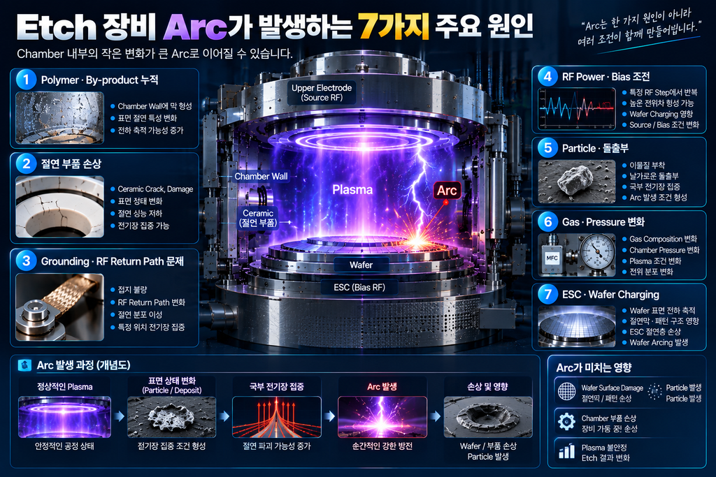 Etch 장비 Arc 발생하는 7가지 주요원인